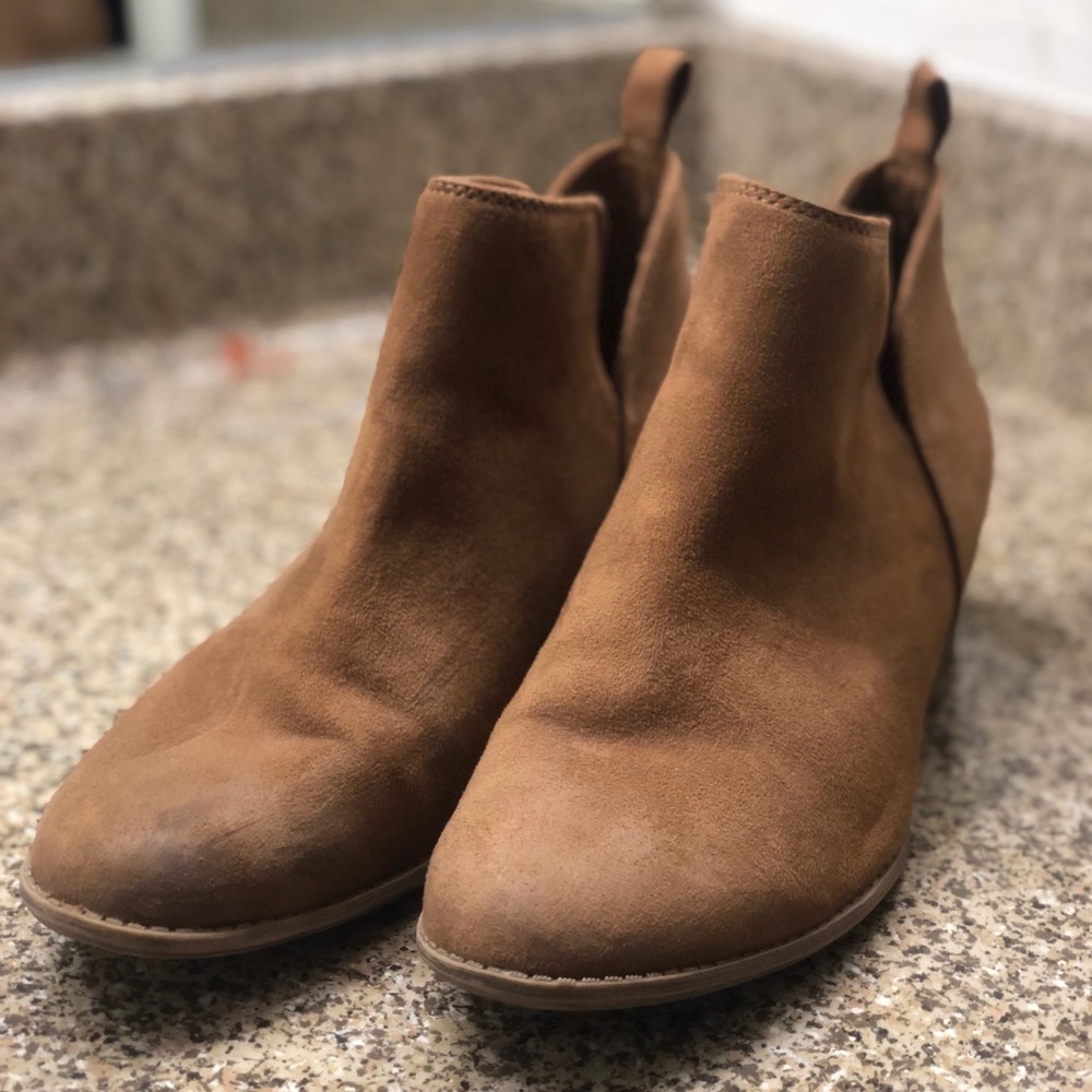 Brown suede ankle boots